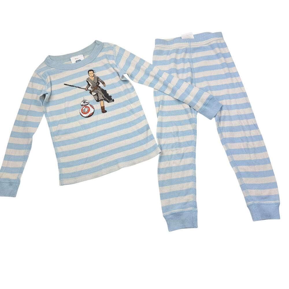 Hanna Andersson x Star Wars Blue Striped Organic Long Johns Pajama Set, Size 4